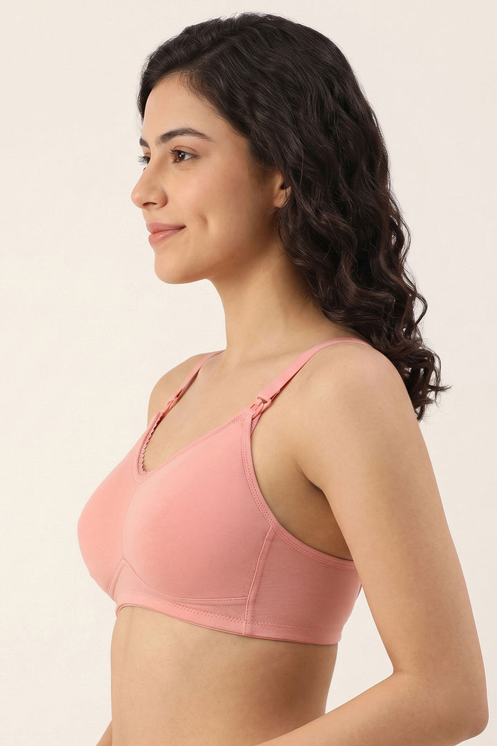 Zivame Double Layered Regular Wired 3/4th Coverage Natural Lift Nursing Bra - Powder Pink — image 3